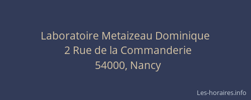 Laboratoire Metaizeau Dominique
