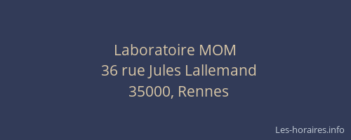 Laboratoire MOM