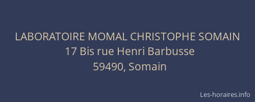 LABORATOIRE MOMAL CHRISTOPHE SOMAIN