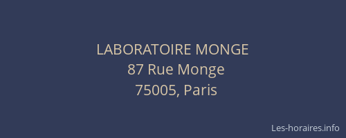 LABORATOIRE MONGE