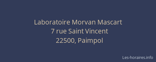 Laboratoire Morvan Mascart