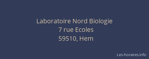 Laboratoire Nord Biologie