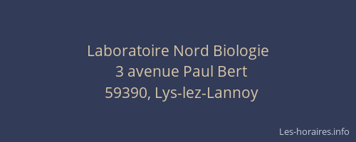Laboratoire Nord Biologie