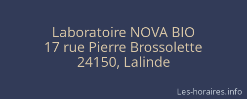Laboratoire NOVA BIO