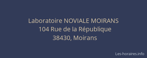 Laboratoire NOVIALE MOIRANS