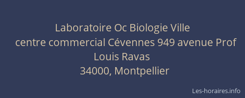 Laboratoire Oc Biologie Ville