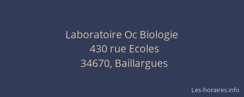 Laboratoire Oc Biologie