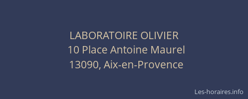 LABORATOIRE OLIVIER