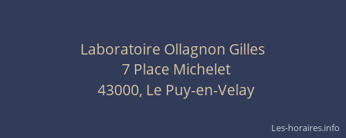 Laboratoire Ollagnon Gilles