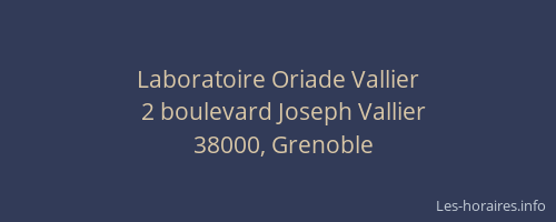 Laboratoire Oriade Vallier