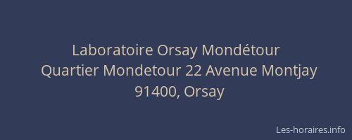 Laboratoire Orsay Mondétour