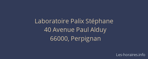 Laboratoire Palix Stéphane