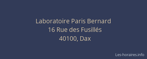 Laboratoire Paris Bernard