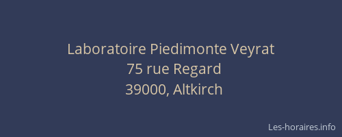 Laboratoire Piedimonte Veyrat