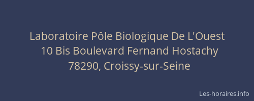 Laboratoire P&ocirc;le Biologique De L'Ouest