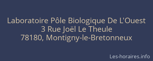 Laboratoire Pôle Biologique De L'Ouest
