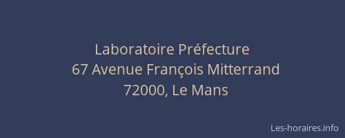 Laboratoire Préfecture