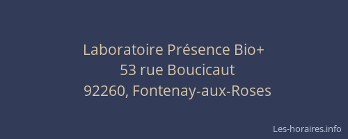 Laboratoire Présence Bio+