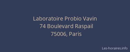 Laboratoire Probio Vavin