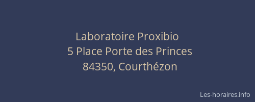 Laboratoire Proxibio