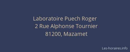 Laboratoire Puech Roger
