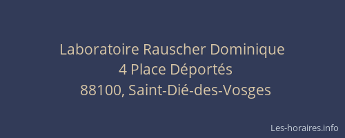 Laboratoire Rauscher Dominique