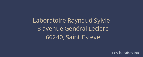 Laboratoire Raynaud Sylvie