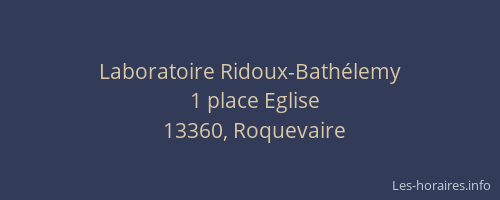 Laboratoire Ridoux-Bathélemy
