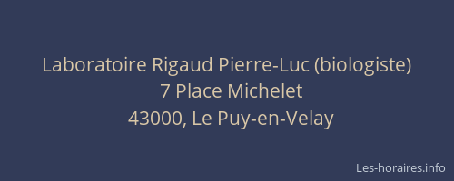 Laboratoire Rigaud Pierre-Luc (biologiste)