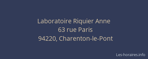 Laboratoire Riquier Anne