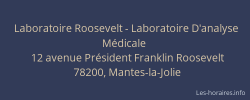 Laboratoire Roosevelt - Laboratoire D'analyse Médicale