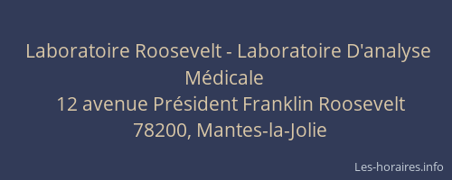 Laboratoire Roosevelt - Laboratoire D'analyse M&eacute;dicale
