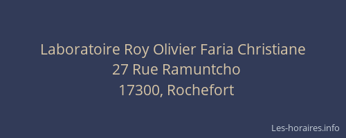 Laboratoire Roy Olivier Faria Christiane