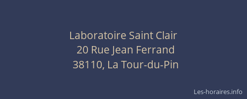 Laboratoire Saint Clair