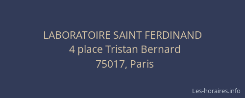 LABORATOIRE SAINT FERDINAND