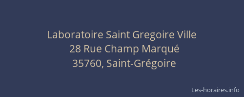 Laboratoire Saint Gregoire Ville