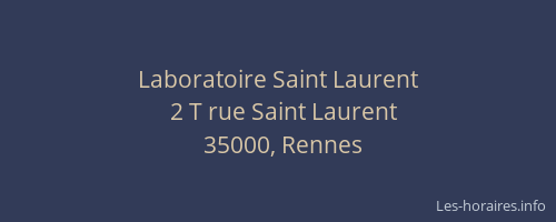 Laboratoire Saint Laurent
