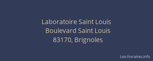 Laboratoire Saint Louis