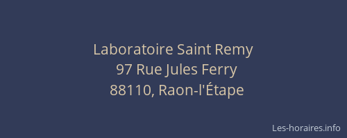 Laboratoire Saint Remy