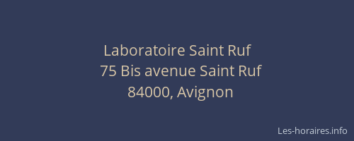 Laboratoire Saint Ruf