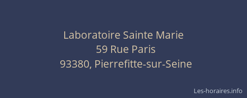 Laboratoire Sainte Marie
