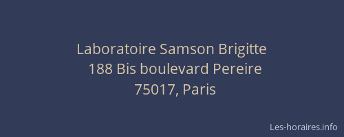 Laboratoire Samson Brigitte