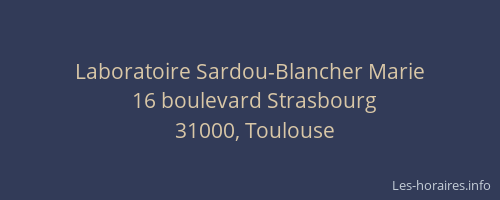 Laboratoire Sardou-Blancher Marie