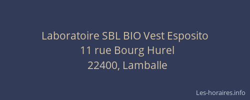 Laboratoire SBL BIO Vest Esposito