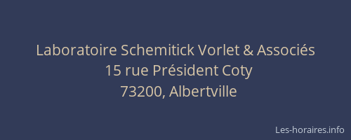 Laboratoire Schemitick Vorlet & Associés