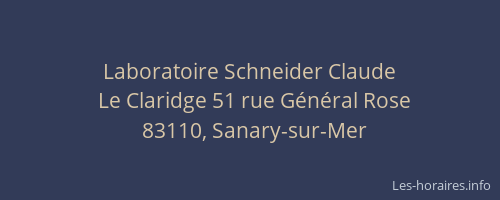 Laboratoire Schneider Claude