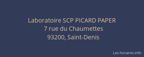 Laboratoire SCP PICARD PAPER