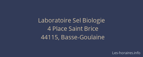 Laboratoire Sel Biologie