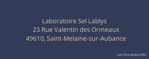 Laboratoire Sel Lablys