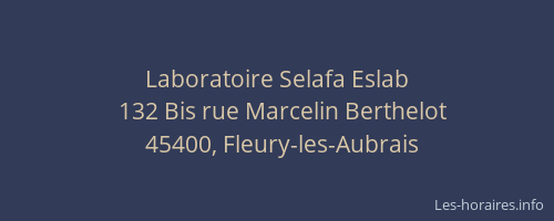 Laboratoire Selafa Eslab